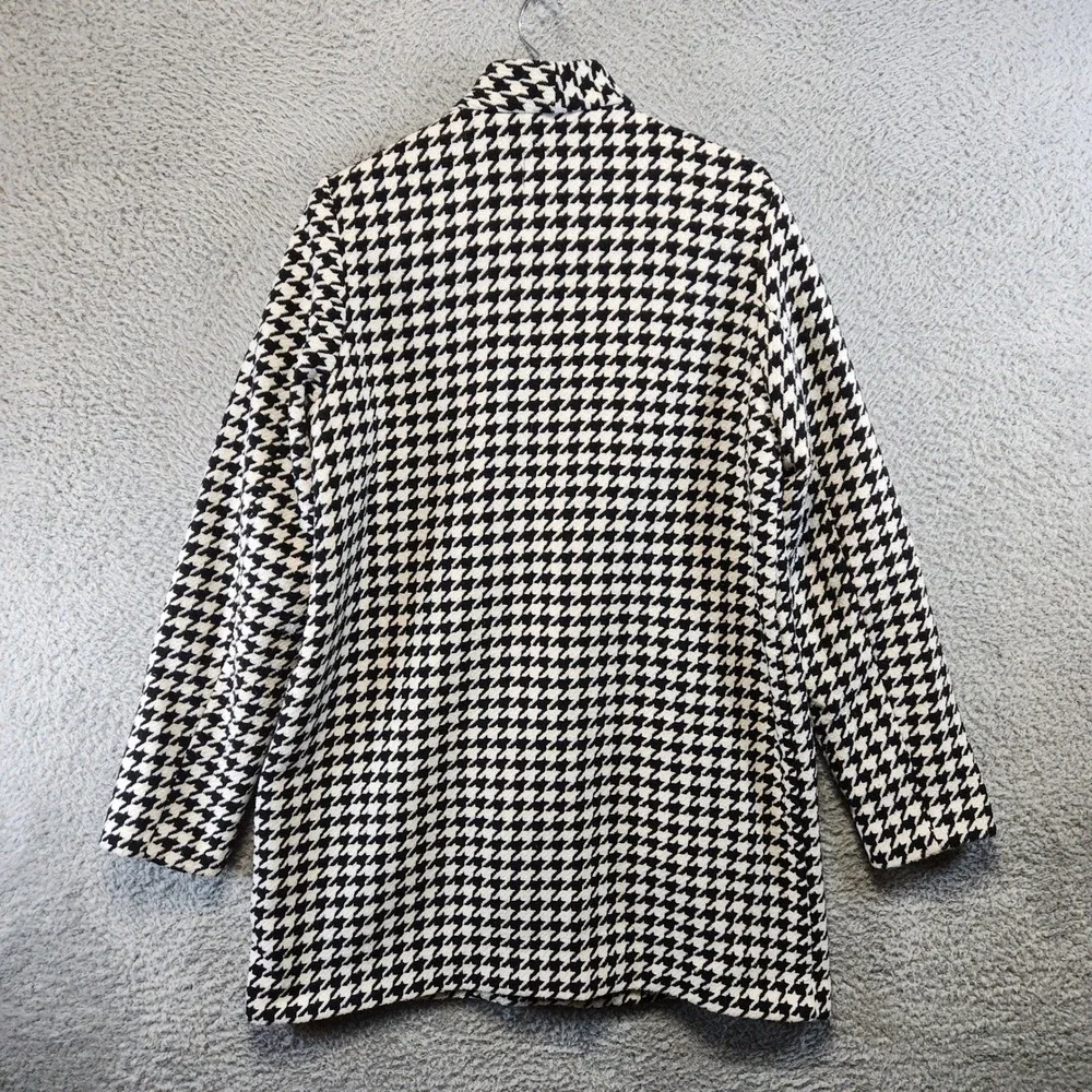 Old Navy Coat Womens Medium Wool Blend Black White‎ Long Sleeve Business Casual